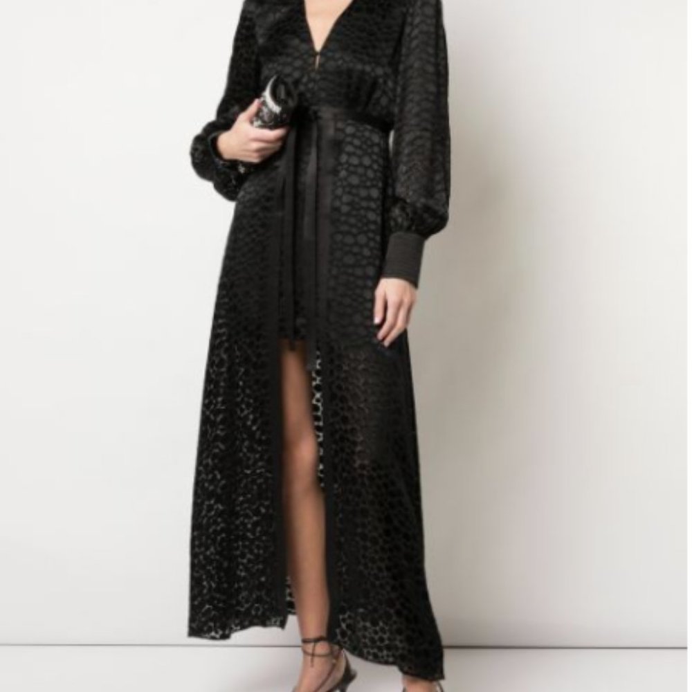 NWT – Alexis Silk Blend Black Jacquard 2-Way Dress